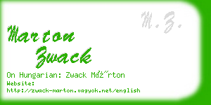 marton zwack business card